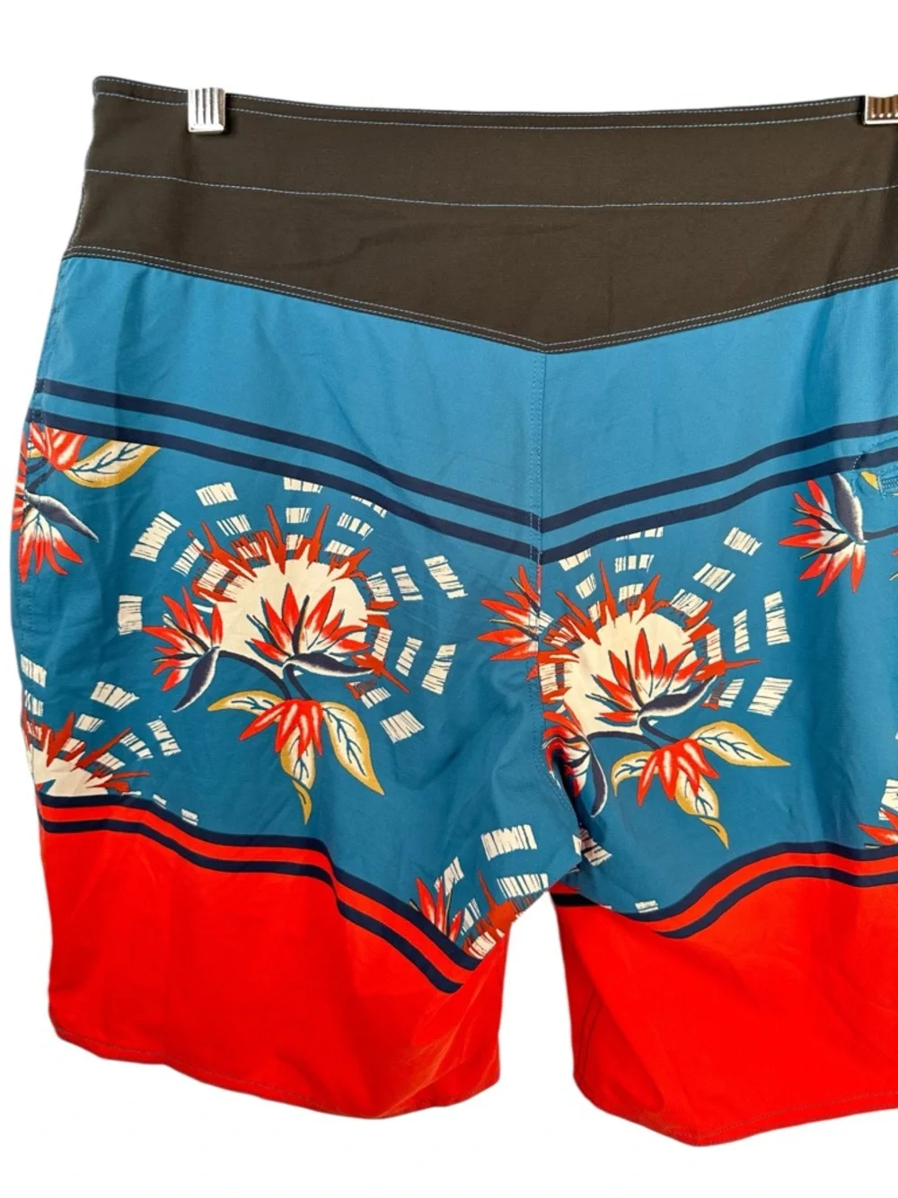 Patagonia Stretch Planing Board Shorts Blue Red Floral Surf Swim 9